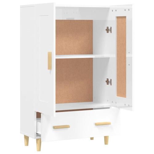 Skab 70x31x115 cm konstrueret træ hvid højglans