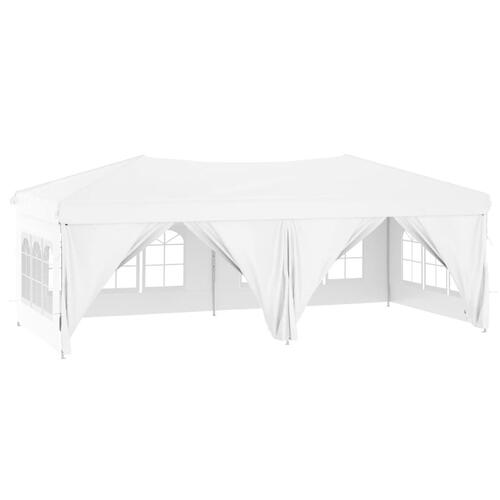Foldbart festtelt med sidevægge 3x6 m hvid