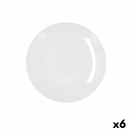 Bidasoa Glacial Coupe flad tallerken, hvid keramik Ø 21 cm - 6 stk