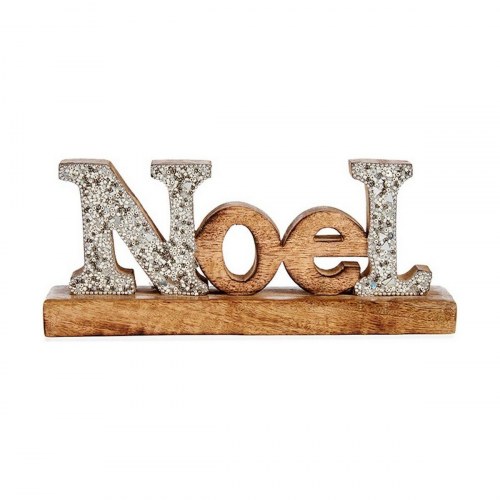 Krist+ dekorativ julefigur - Noel i sølv på træfod, 6,5 × 10 × 25 cm