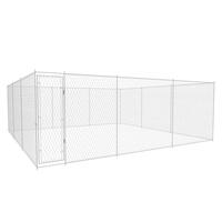 Udendørs hundeløbegård galvaniseret stål 570x570x185 cm