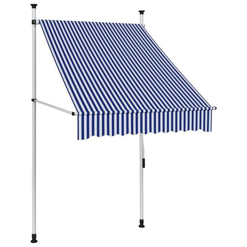 Foldemarkise manuel betjening 100 cm striber blå og hvid