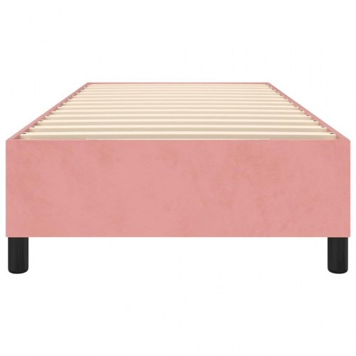 Boxspring sengeramme 90×200 cm i fløjl - pink