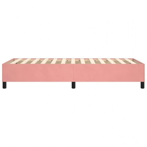 Boxspring sengeramme 90×200 cm i fløjl - pink