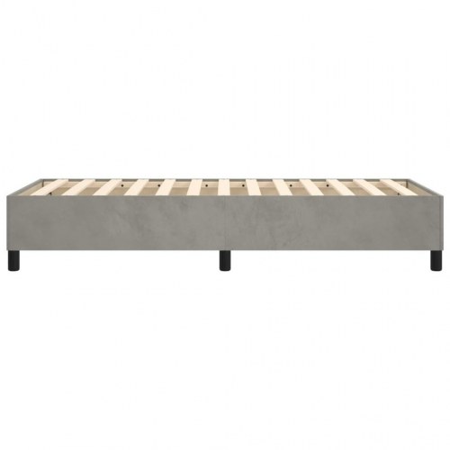 Boxspring sengeramme i fløjl - lysegrå 100 x 200 cm