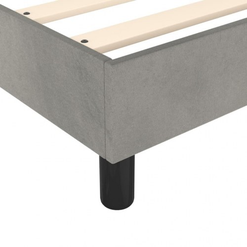 Boxspring sengeramme i fløjl - lysegrå 100 x 200 cm