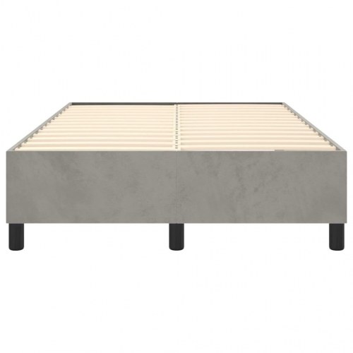 Boxspring sengeramme i fløjl - lysegrå 120 x 200 cm
