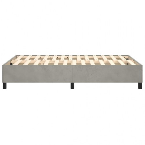 Boxspring sengeramme i fløjl - lysegrå 120 x 200 cm