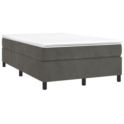 Boxspring sengeramme i fløjl - mørkegrå 120×200 cm