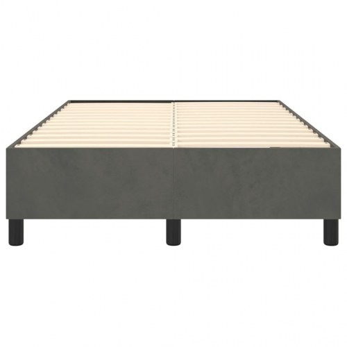 Boxspring sengeramme i fløjl - mørkegrå 120×200 cm