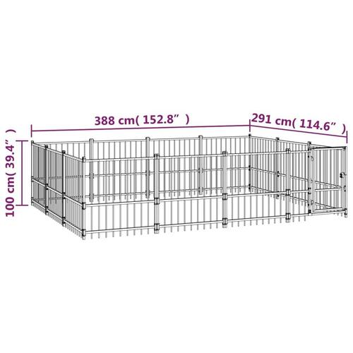 Udendørs hundegård 11,58 m² stål