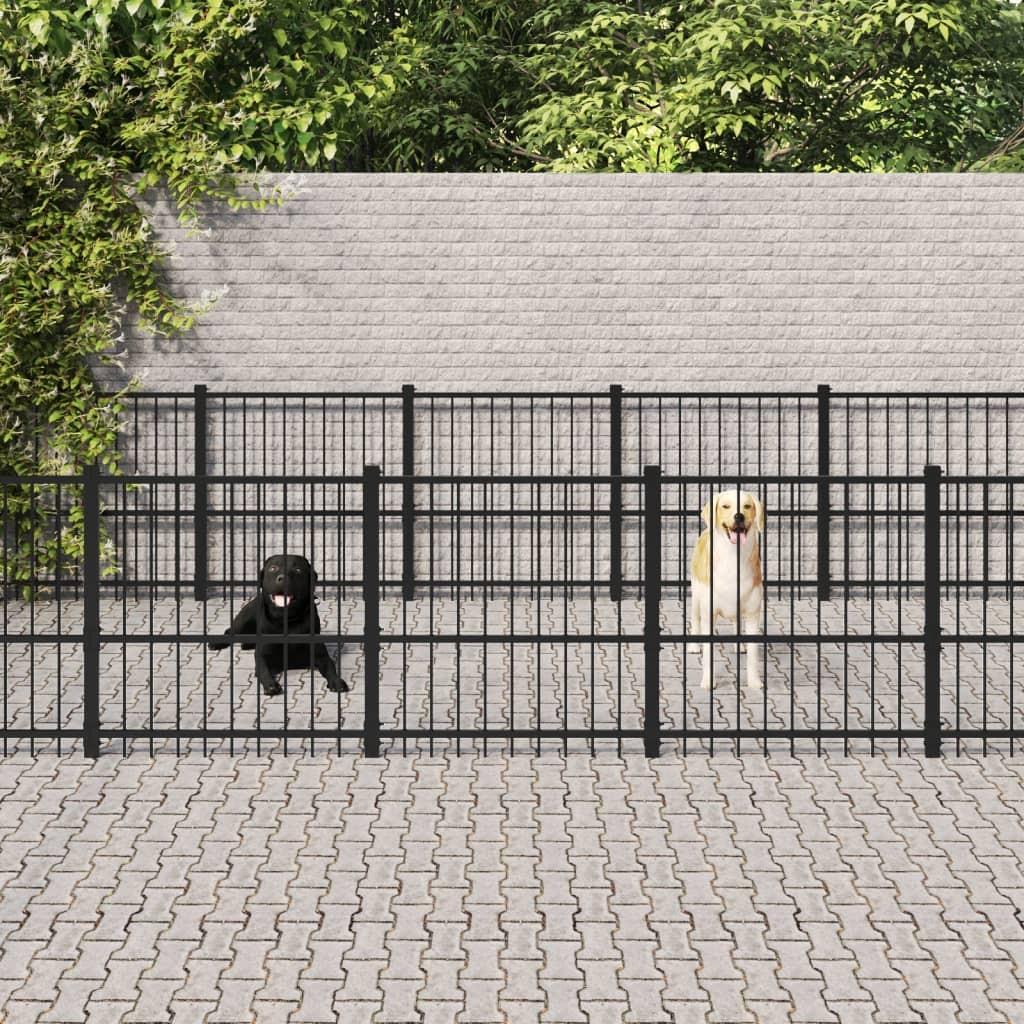 Udendørs hundegård 19,76 m² stål