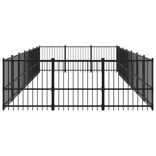 Udendørs hundegård 19,76 m² stål