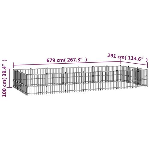 Udendørs hundegård 19,76 m² stål