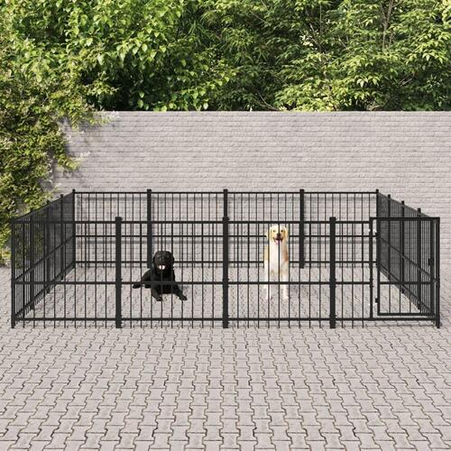 Udendørs hundegård 15,05 m² stål