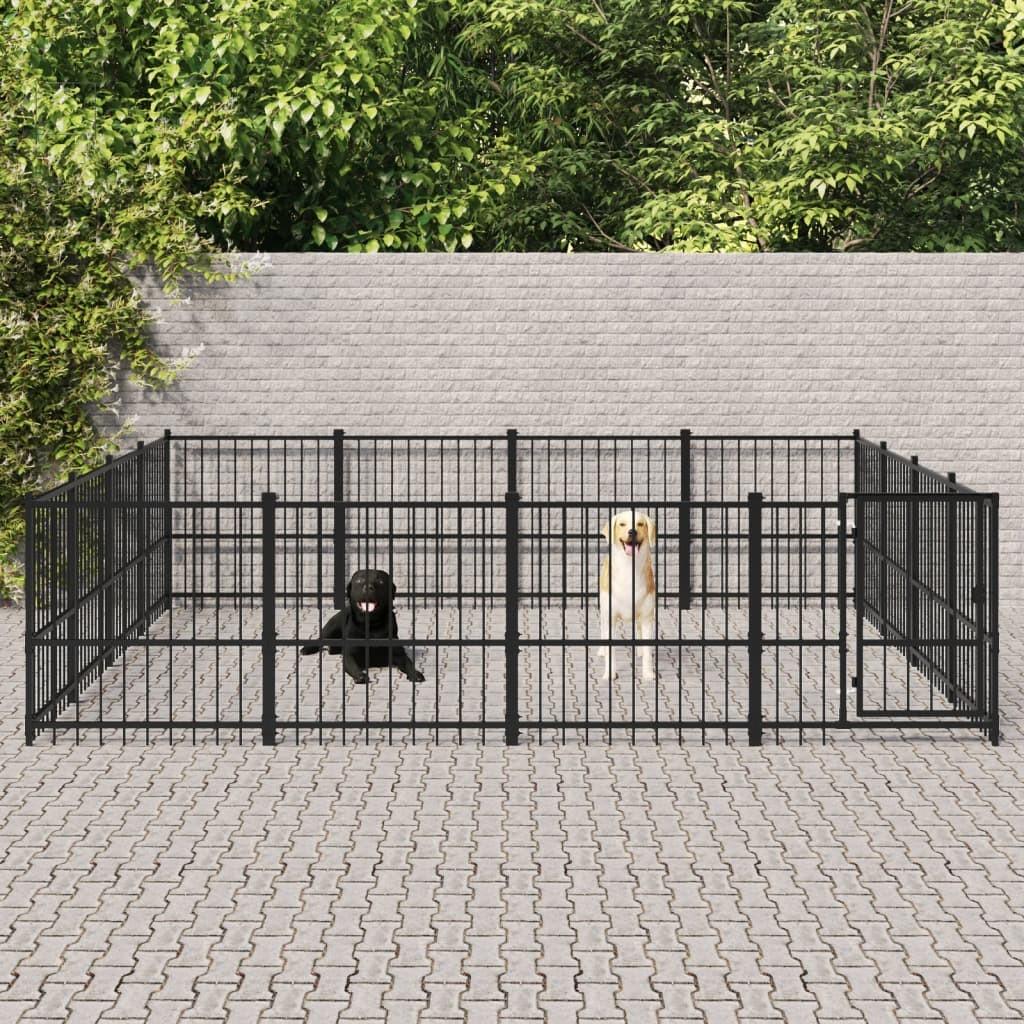 Udendørs hundegård 15,05 m² stål