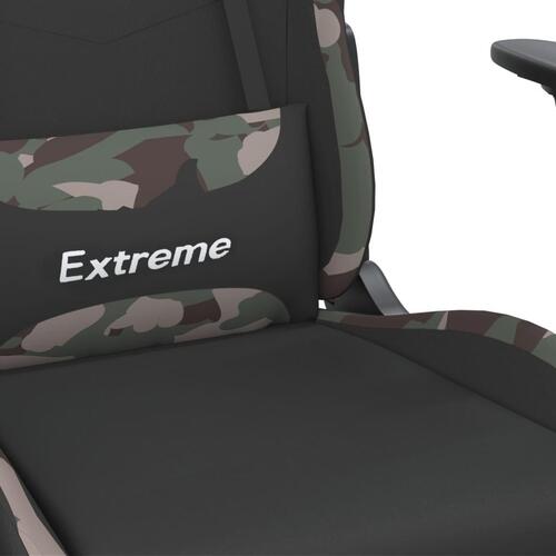 Gamingstol med fodstøtte stof sort og camouflage