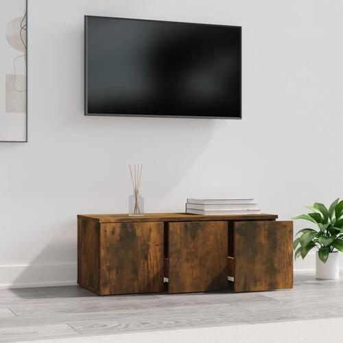 Tv-bord 80x34x30 cm konstrueret træ røget egetræsfarve