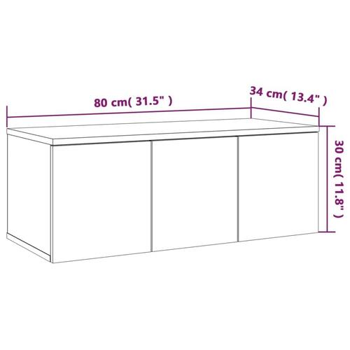 Tv-bord 80x34x30 cm konstrueret træ røget egetræsfarve