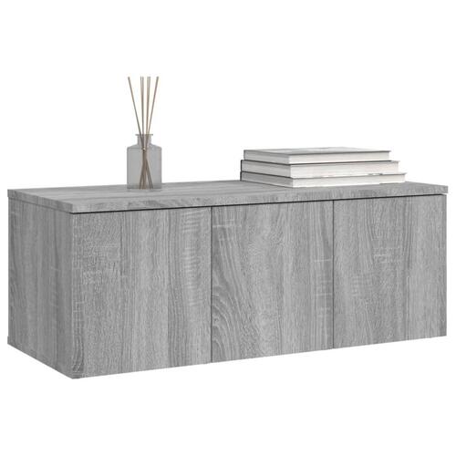 Tv-bord 80x34x30 cm konstrueret træ grå sonoma-eg