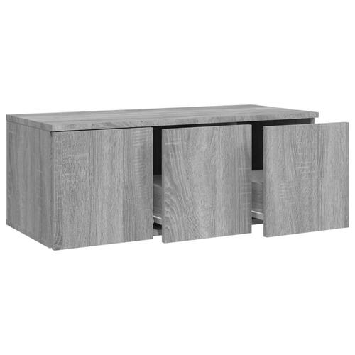 Tv-bord 80x34x30 cm konstrueret træ grå sonoma-eg