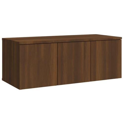 Tv-bord 80x34x30 cm konstrueret træ brun egetræsfarve