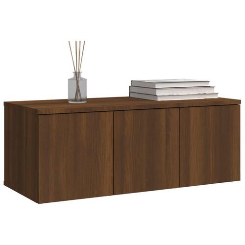 Tv-bord 80x34x30 cm konstrueret træ brun egetræsfarve