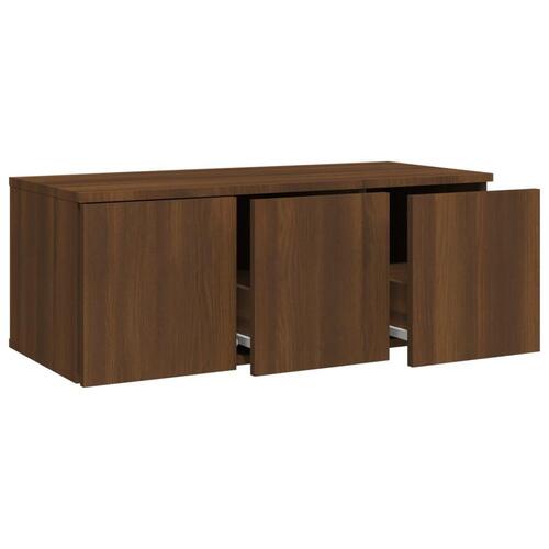 Tv-bord 80x34x30 cm konstrueret træ brun egetræsfarve