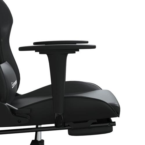 Gamingstol med fodstøtte kunstlæder sort