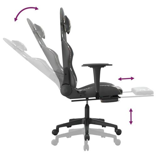 Gamingstol med fodstøtte kunstlæder sort og camouflage