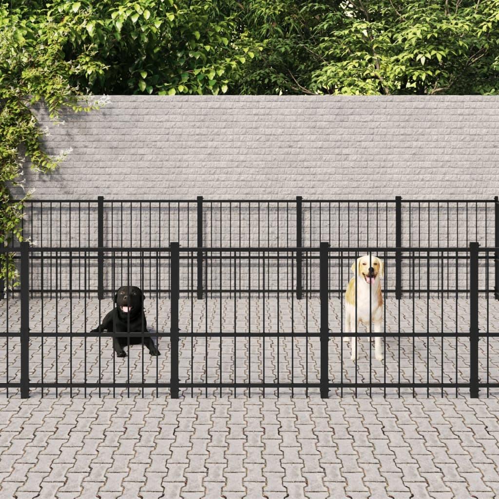 Udendørs hundegård 18,82 m² stål
