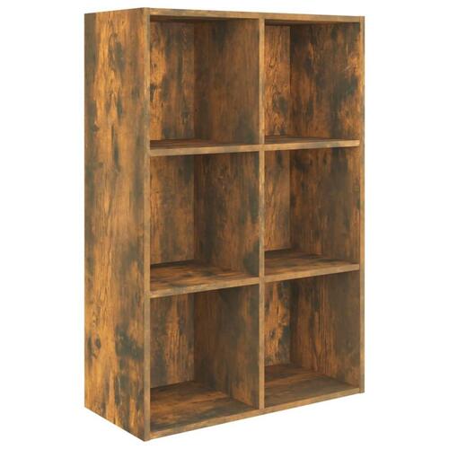 Bogreol/skænk 66x30x98 cm konstrueret træ røget egetræ