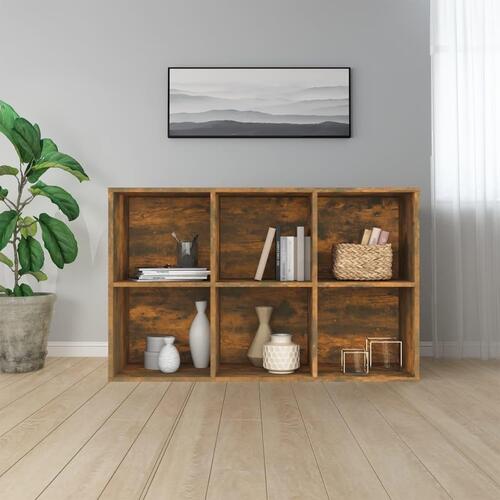 Bogreol/skænk 66x30x98 cm konstrueret træ røget egetræ