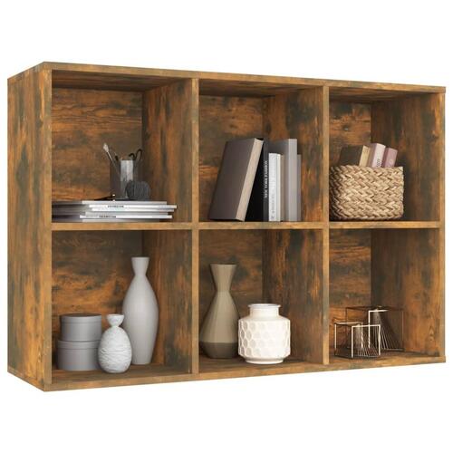Bogreol/skænk 66x30x98 cm konstrueret træ røget egetræ