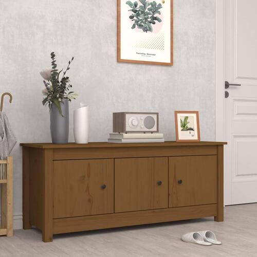 Skoreol 110x34x45 cm massivt fyrretræ gyldenbrun