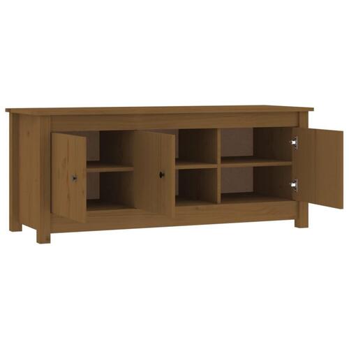 Skoreol 110x34x45 cm massivt fyrretræ gyldenbrun