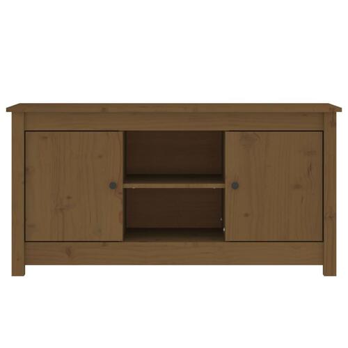 Tv-bord 103x36,5x52 cm massivt fyrretræ gyldenbrun