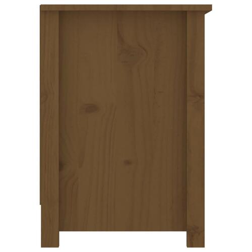 Tv-bord 103x36,5x52 cm massivt fyrretræ gyldenbrun