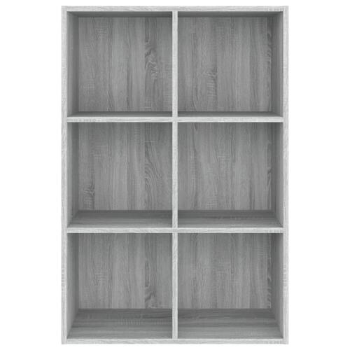 Bogreol/skænk 66x30x98 cm konstrueret træ grå sonoma-eg