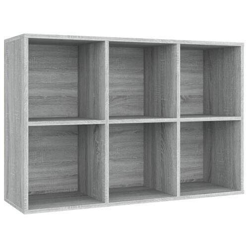 Bogreol/skænk 66x30x98 cm konstrueret træ grå sonoma-eg