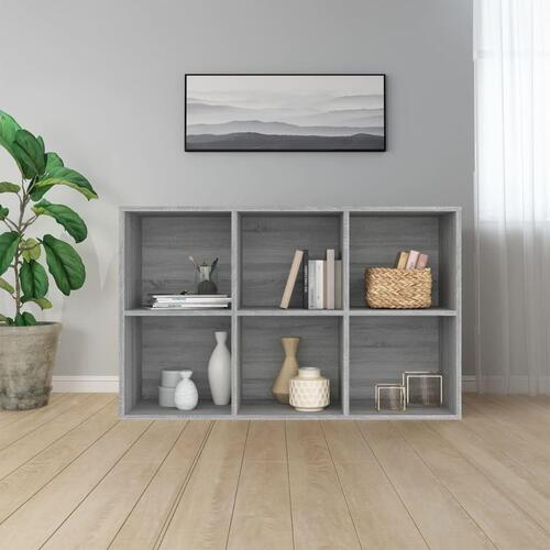 Bogreol/skænk 66x30x98 cm konstrueret træ grå sonoma-eg