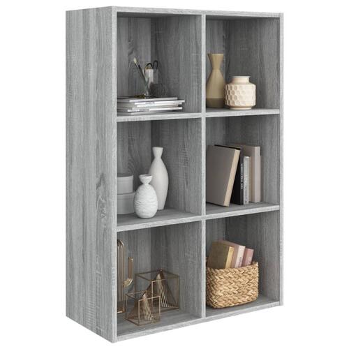 Bogreol/skænk 66x30x98 cm konstrueret træ grå sonoma-eg