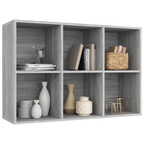 Bogreol/skænk 66x30x98 cm konstrueret træ grå sonoma-eg