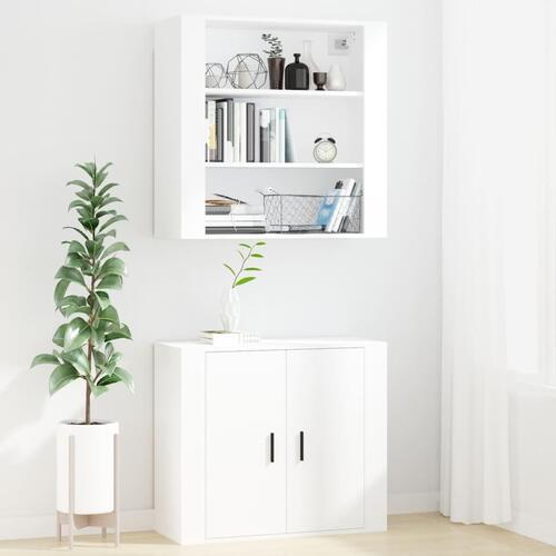 Vægskab 80x33x80 cm konstrueret træ hvid