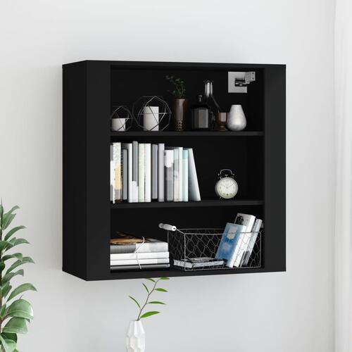 Vægskab 80x33x80 cm konstrueret træ sort