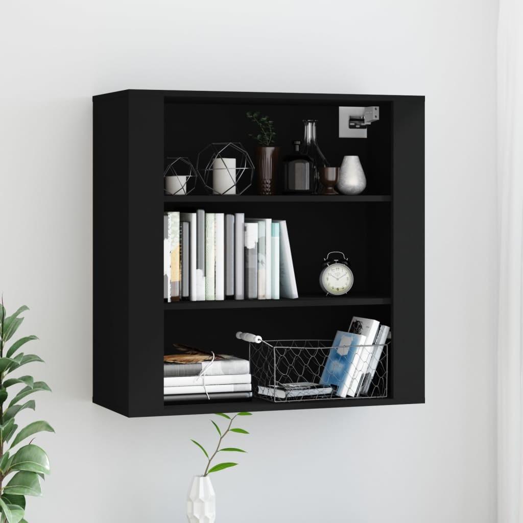 Vægskab 80x33x80 cm konstrueret træ sort