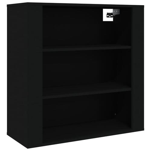Vægskab 80x33x80 cm konstrueret træ sort
