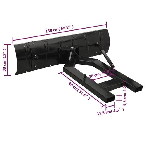 Sneplov til gaffeltruck 150x38 cm sort