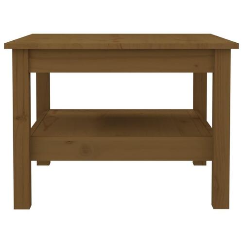 Sofabord 55x55x40 cm massivt fyrretræ gyldenbrun