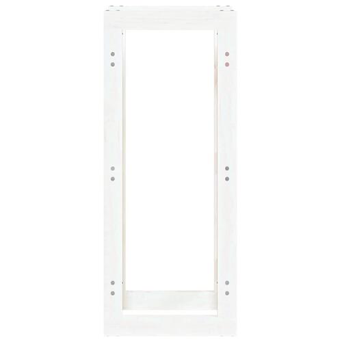 Brændestativ 41x25x100 cm massivt fyrretræ hvid
